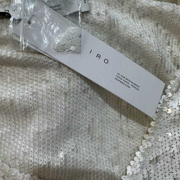IRO Cream Sequin V-Neck Blouse - Picture 6 of 7